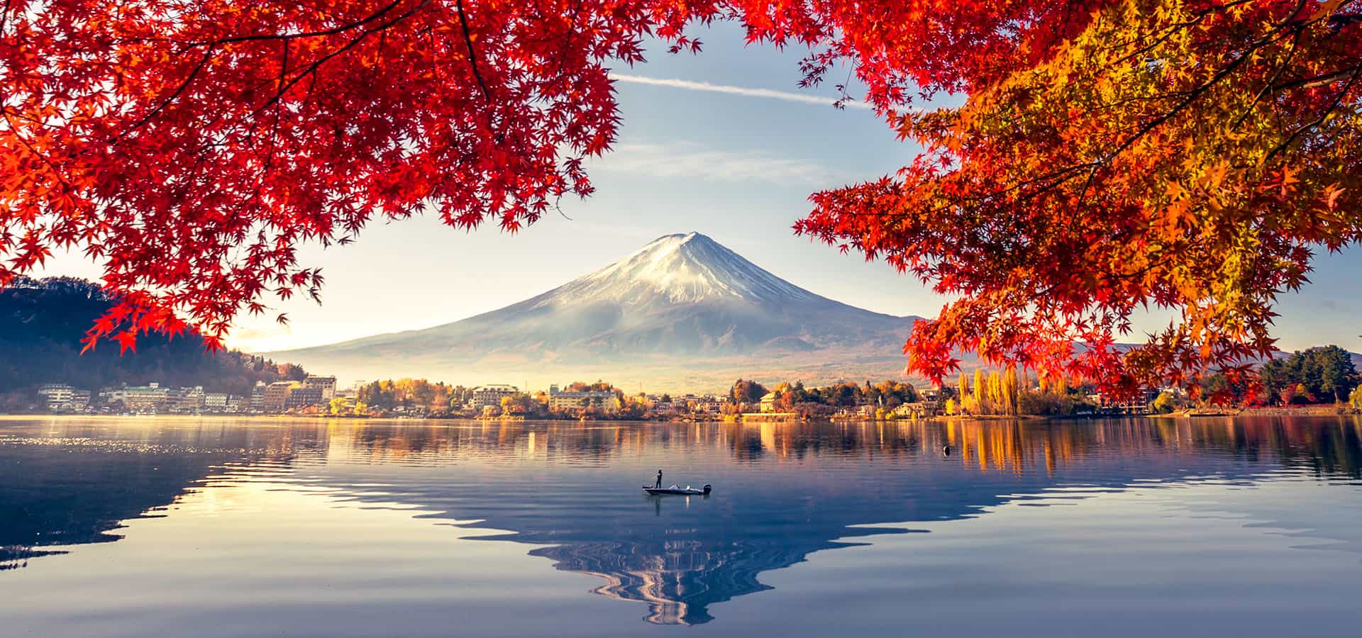 日本河口湖逆富士
